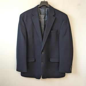 Lauren Ralph Lauren Navy Blue Wool Silk Cashmere Blazer Jacket 44L